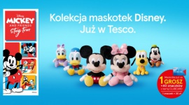 Tesco zaprasza klientów do świata Disneya – do zebrania kolekcja maskotek BIZNES, Handel - W najnowszej akcji lojalnościowej przygotowanej przez Tesco, klienci będą mogli wymienić naklejki otrzymane za zakupy na pluszowe maskotki kultowych bohaterów kreskówek Disneya.