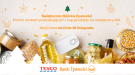 Klienci Tesco wspierają potrzebujących przed Świętami BIZNES, Handel - Tegoroczne Święta w Tesco poprzedzi specjalna zbiórka żywności. To pomoc dla osób w trudnej sytuacji życiowej, których liczba, ze względu na trwającą pandemię, znacznie wzrosła. Klienci sieci mogą pomagać od 23 do 28 listopada w 91 sklepach Tesco w 73 polskich miastach.