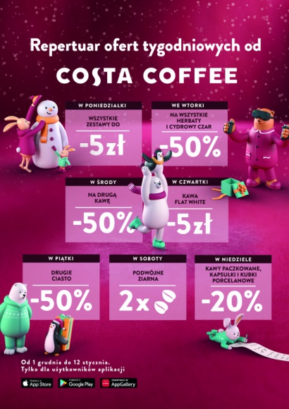 Repertuar Ofert Tygodniowych pełen wyjątkowych smaków Costa Coffee